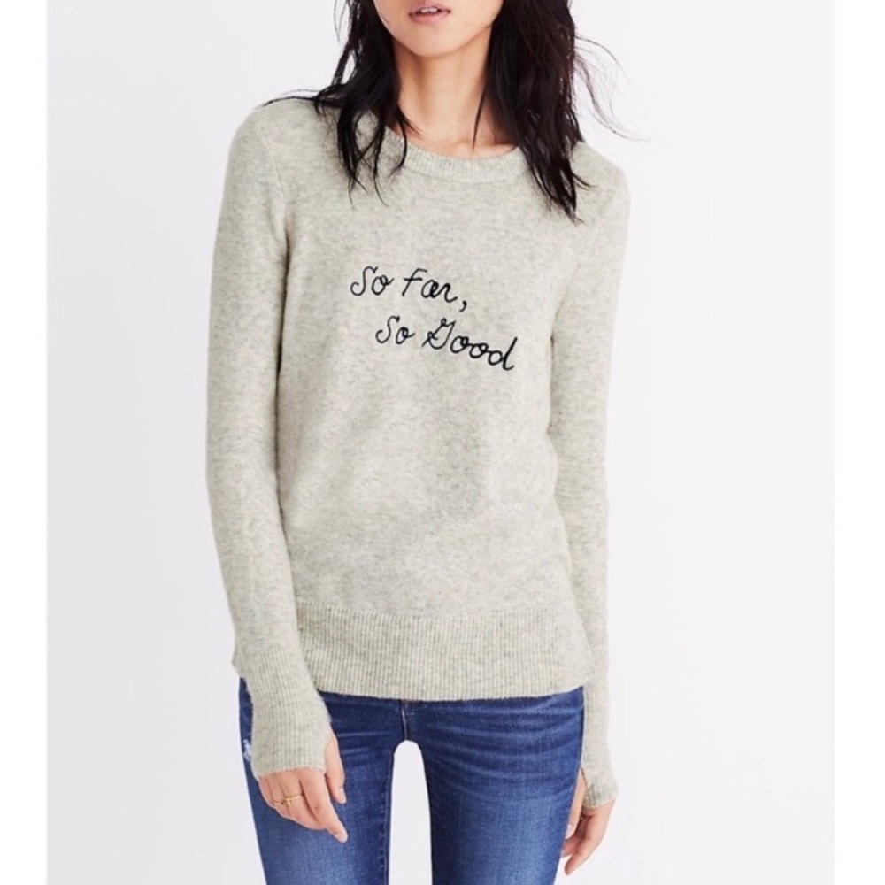 Madewell So Far So Good Gray Sweater